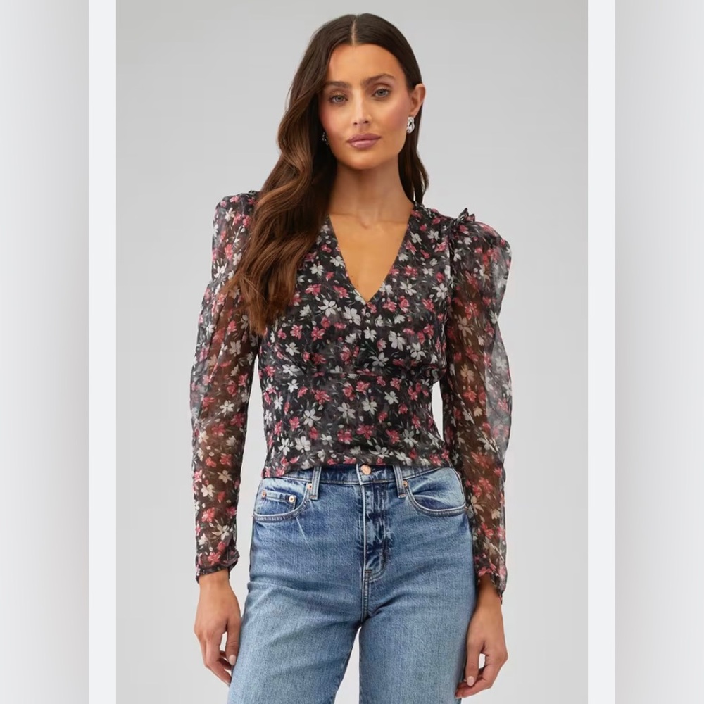 Floral V-Neck Women's Top